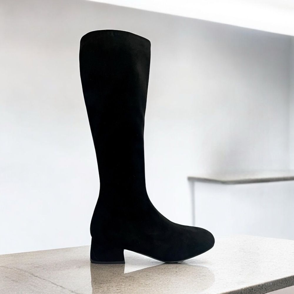 Jeffrey Campbell Allured Knee High Suede Boots Black
